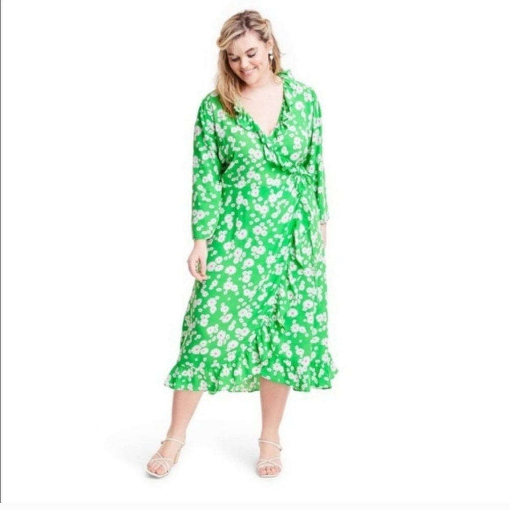 Rixo for target 3/4 sleeve wrap dress - Picture 2 of 3